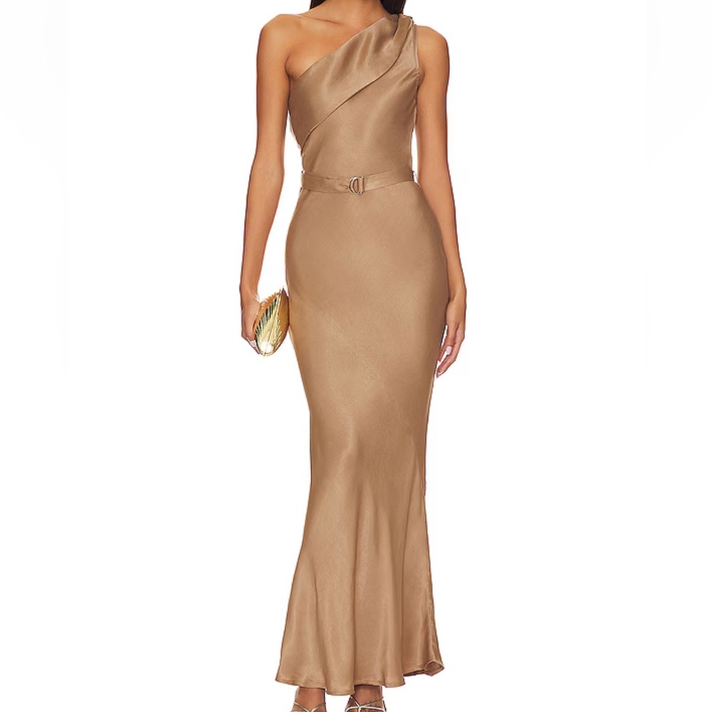 NEW Karina Grimaldi Angelique Midi Dress in Mocha